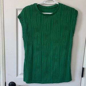 Green Textured Women's Top